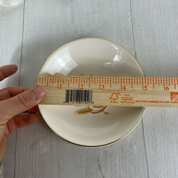 Homer Laughlin GOLDEN  WHEAT 2 Plates 7" 
1 5” Bowl and 1 5” plate 22K Gold  USA - Picture 5 of 8